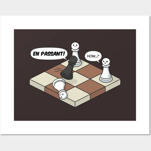 Funny En Passant Chess Comic Wall Art by ElectricFangs